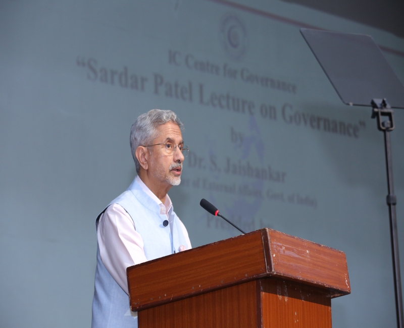 ICCfG Sardar Patel Lecture on Governance by Dr. S. Jaishankar, Hon’ble Minister of External Affairs